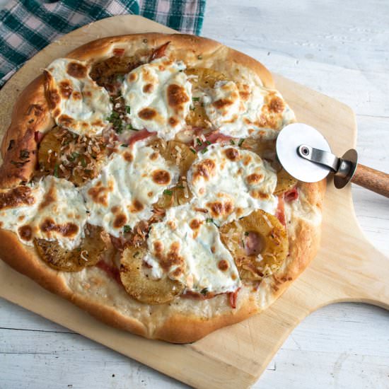 Ham Pineapple Pizza Coconut Sauce