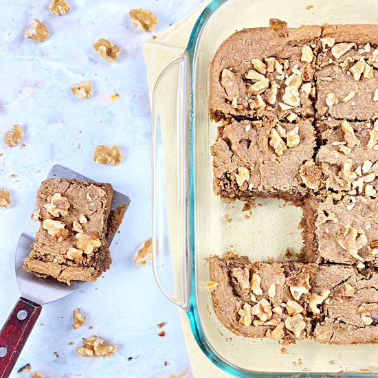 Maple Walnut Chickpea Blondies