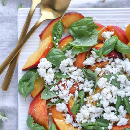 Summer Peach and Basil Salad