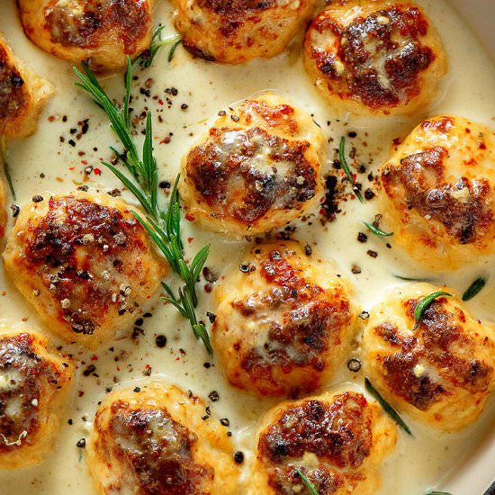 Creamy Cheesy Chicken Meatballs