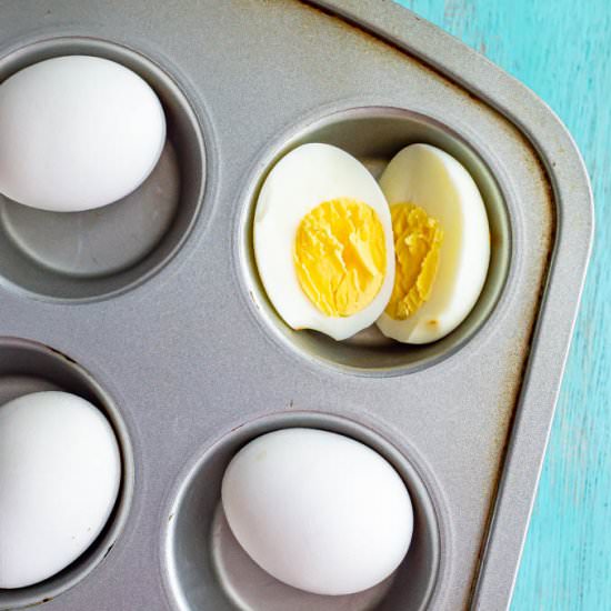 Baked hard boiled eggs