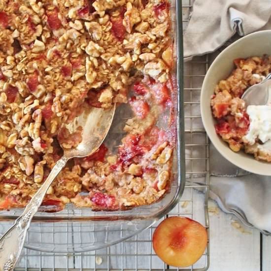 Apple-Plum Baked Oatmeal (vegan)