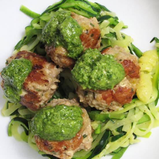 Turkey Meatballs w Parsley Pesto