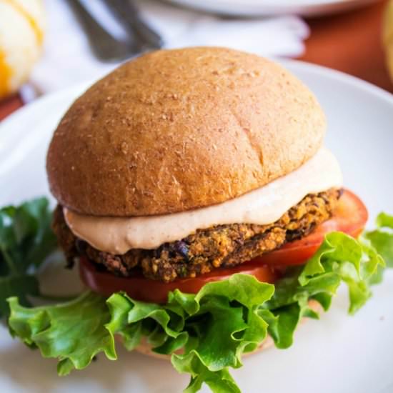 Black Bean Pumpkin Veggie Burgers