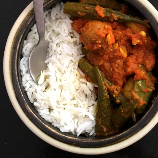 Potato and Okra Tomato Stew