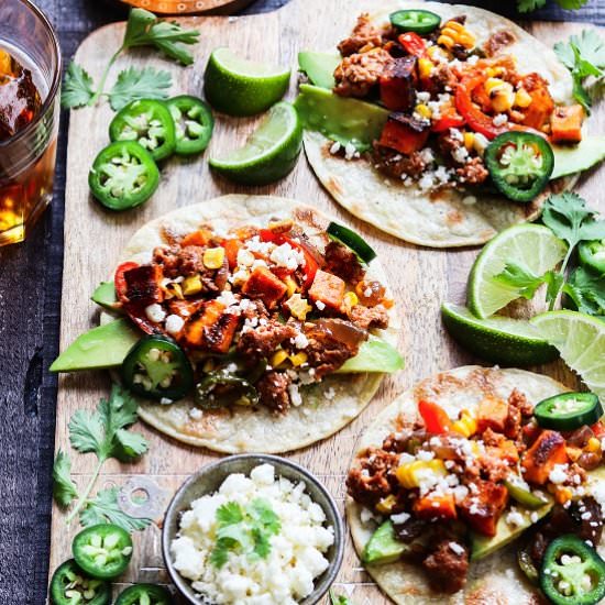 mexican chorizo & sweet potato taco