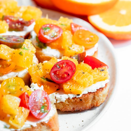Orange and Goat Cheese Bruschetta