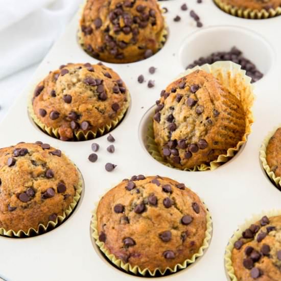 Chocolate Chip Banana Muffins