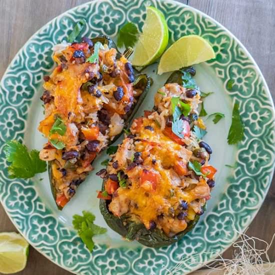 Southwest Chicken Stuffed Poblano