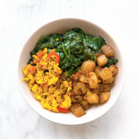 Spinach Potato Quinoa Bowl