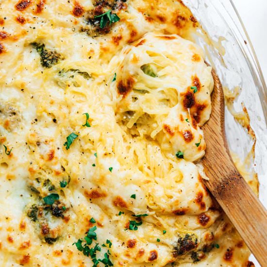 Spaghetti Squash Alfredo Casserole