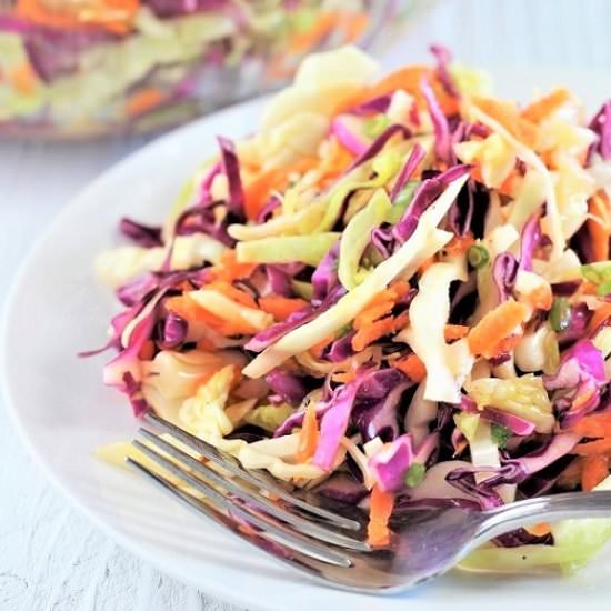 sweet & tangy no-mayo coleslaw