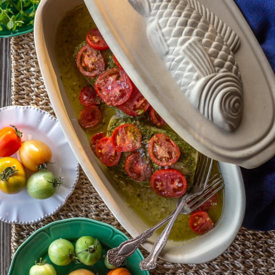 Tomato and Pesto Cod