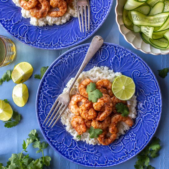 Jerk Prawns with Coconut Rice