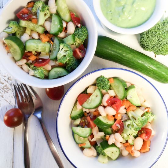 Garden fresh white bean salad