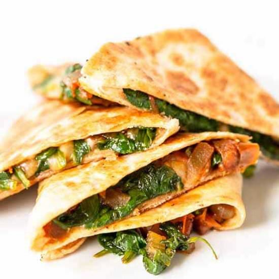 Spinach quesadillas