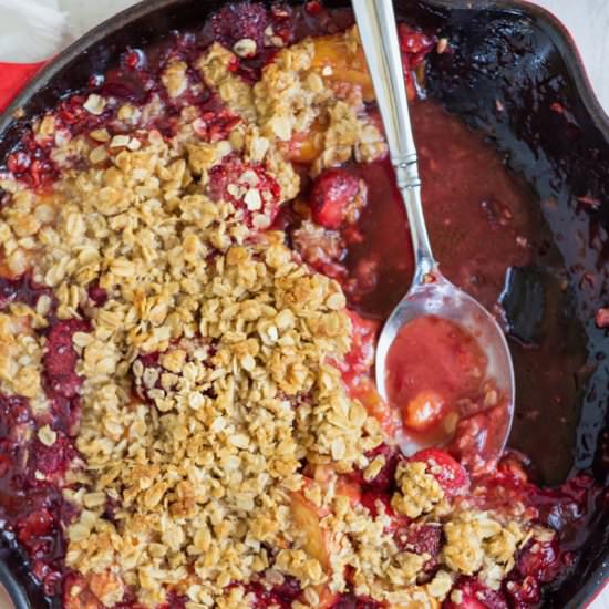 Skillet Strawberry Peach Crisp