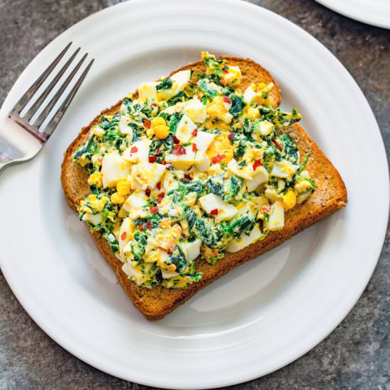 Egg Salad with Spinach and Feta
