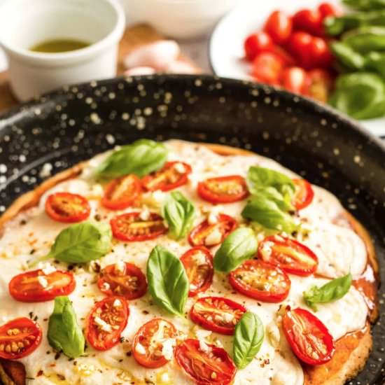 Easy Caprese Pizza (GF, Vegan)
