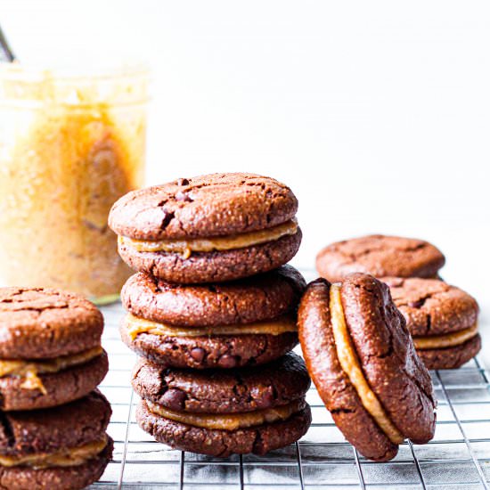 Vegan Chocolate Caramel Cookies