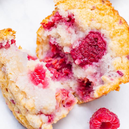 Greek Yogurt Raspberry Muffins