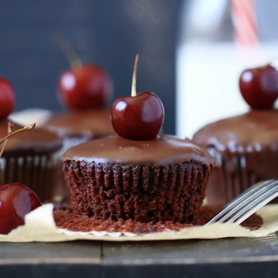 Paleo Chocolate Cherry Cupcakes