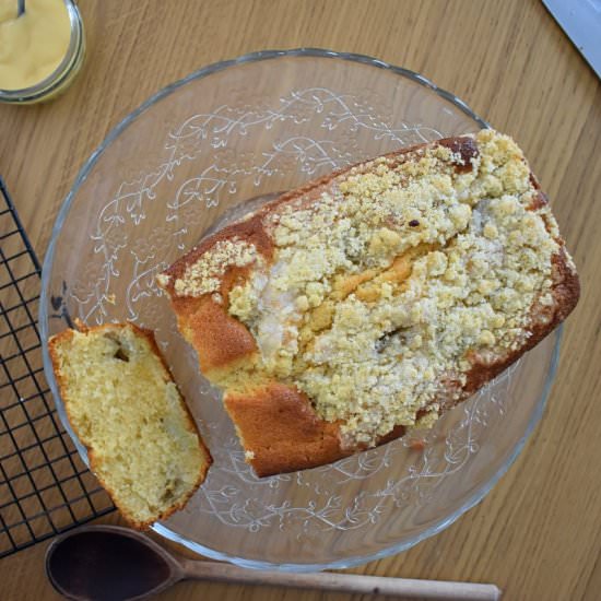 Rhubarb and Custard Loaf Cake