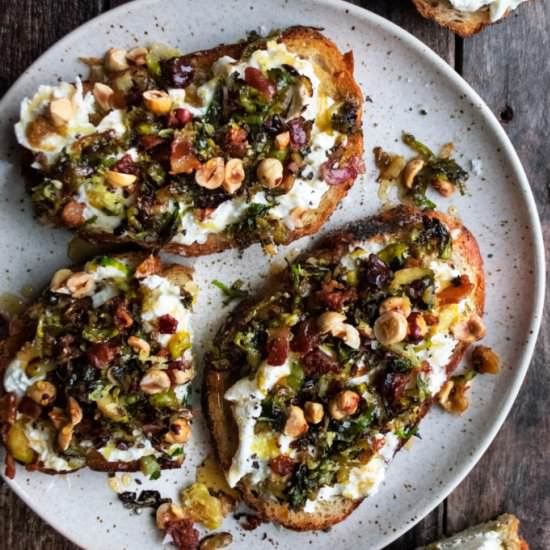 Caramelized Brussels Sprout Toast