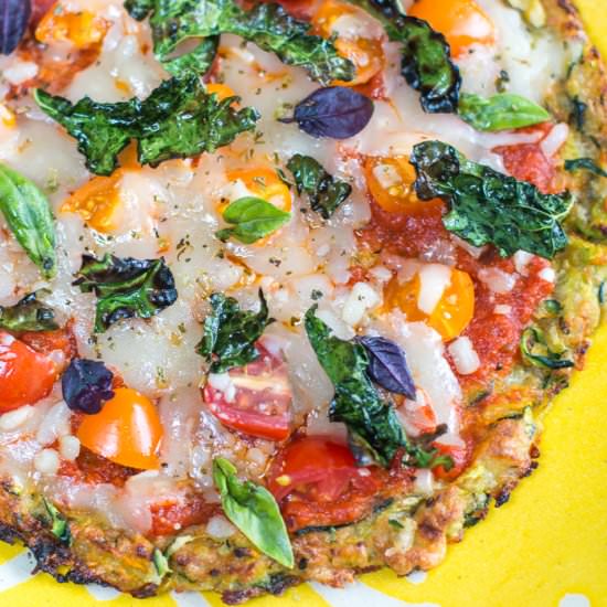 Zucchini Crusted pizza