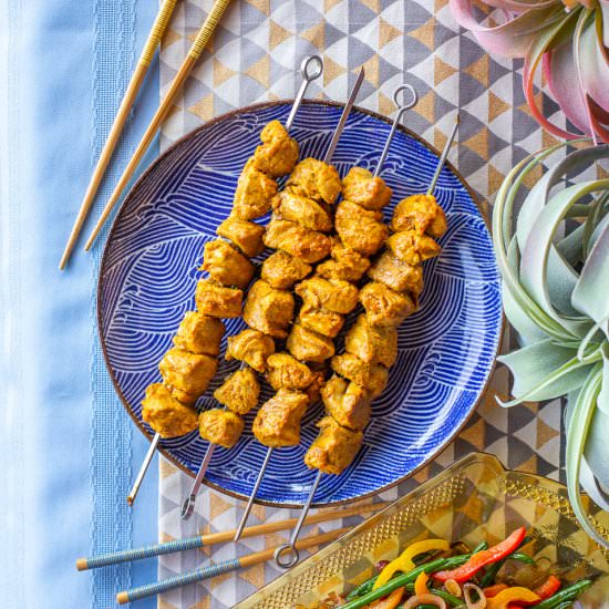 Curried Pork Kabobs