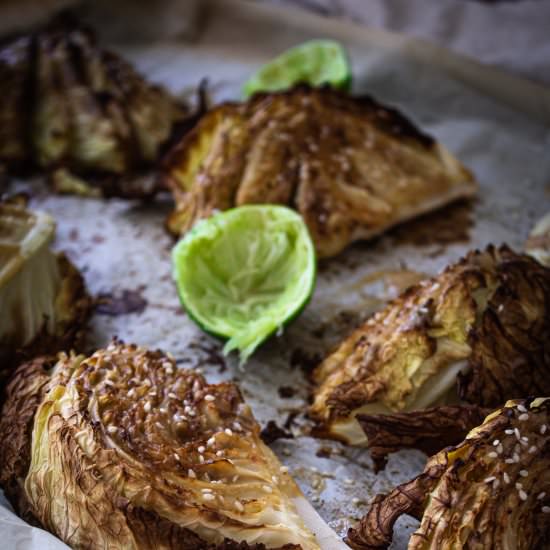 Miso Roasted Cabbage Wedges