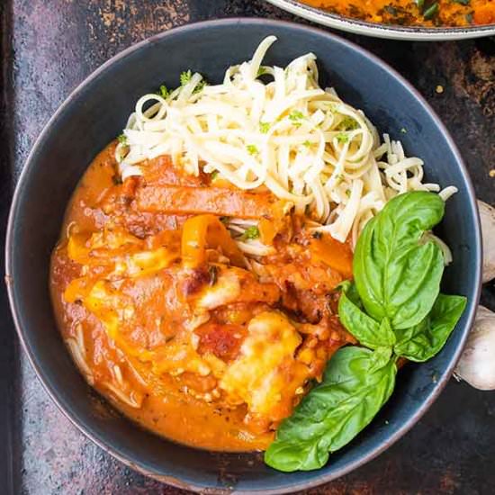 One Dish Chicken Bake with Marinara