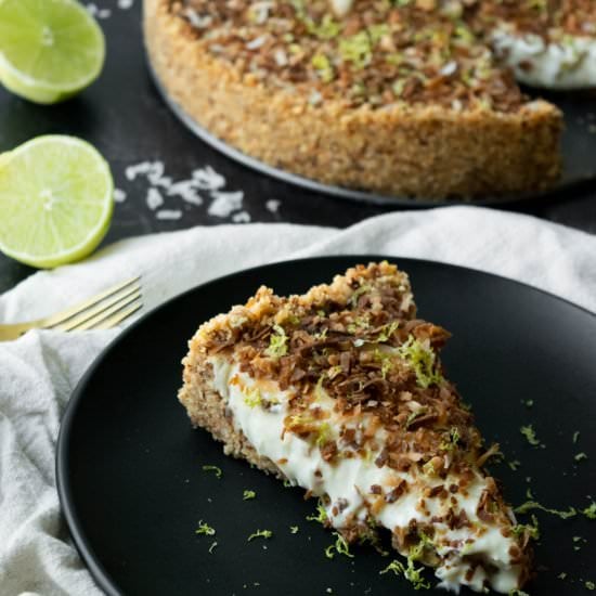 No Bake Lime Coconut Cheesecake