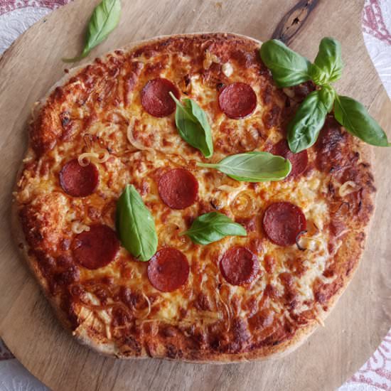 Whole Spelt Pizza with Chorizo