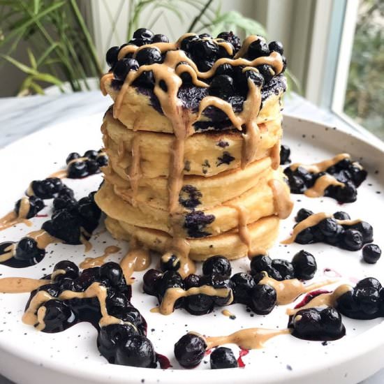 Blueberry Chickpea Pancakes