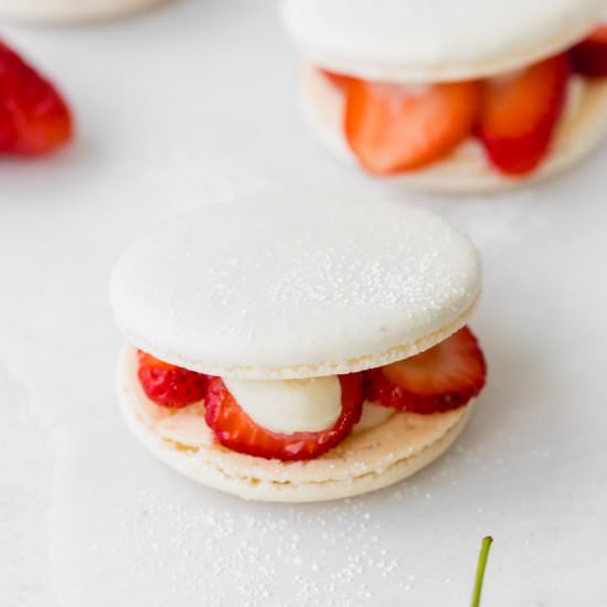 Strawberry Shortcake Macarons