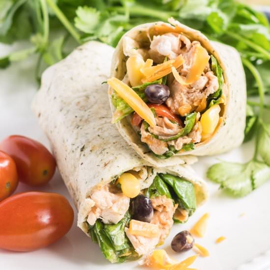 BBQ Chicken Salad Wraps