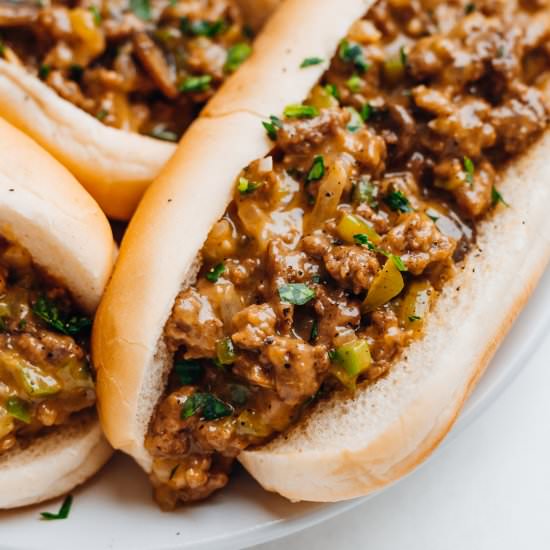 Cheesy Hot Beef Sandwich