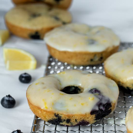 Baked Lemon Blueberry Cake Donuts