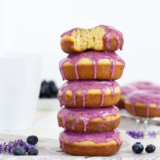 Baked Lavender Blueberry Donuts