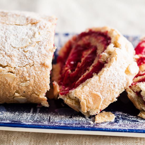 almond and blackcurrant roulade
