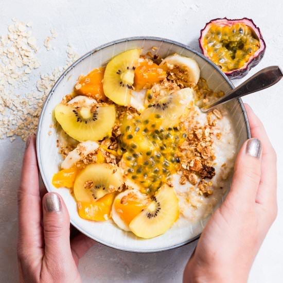 Mango, Kiwi and Passion Fruit Porridge