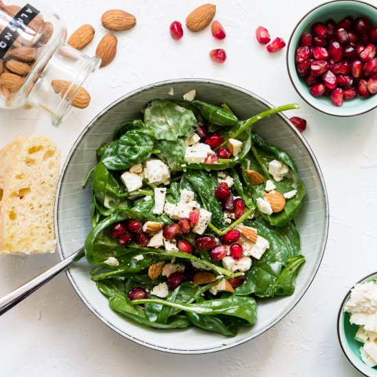 Spinach, Feta, and Almond Salad