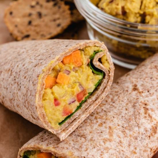 Curry Chickpea Salad Wraps