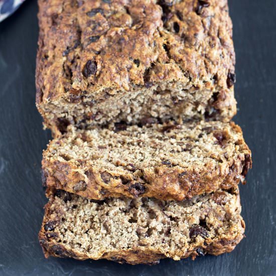 Healthy vegan banana bread