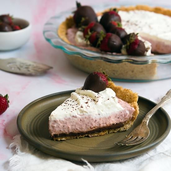 Chocolate covered strawberry pie