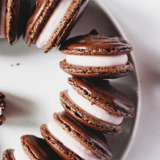 Black forest Macarons