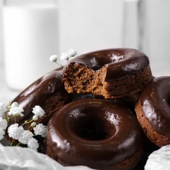 Double Dark Chocolate Baked Donuts