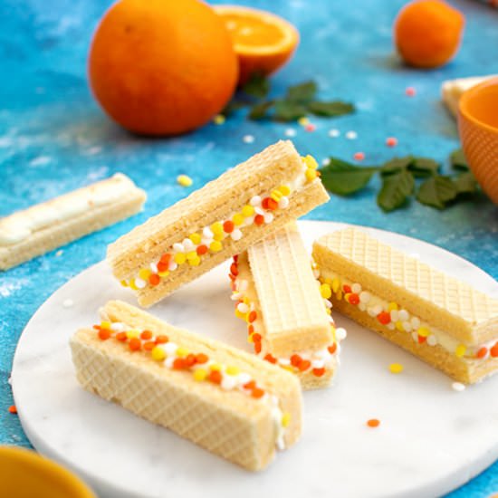 Orange Creamsicle Wafer Sandwiches