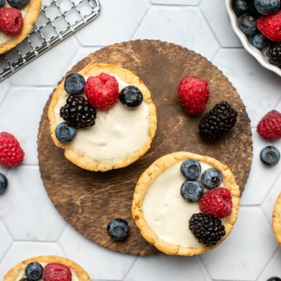 Vegan Berry Tarts + Vanilla Custard